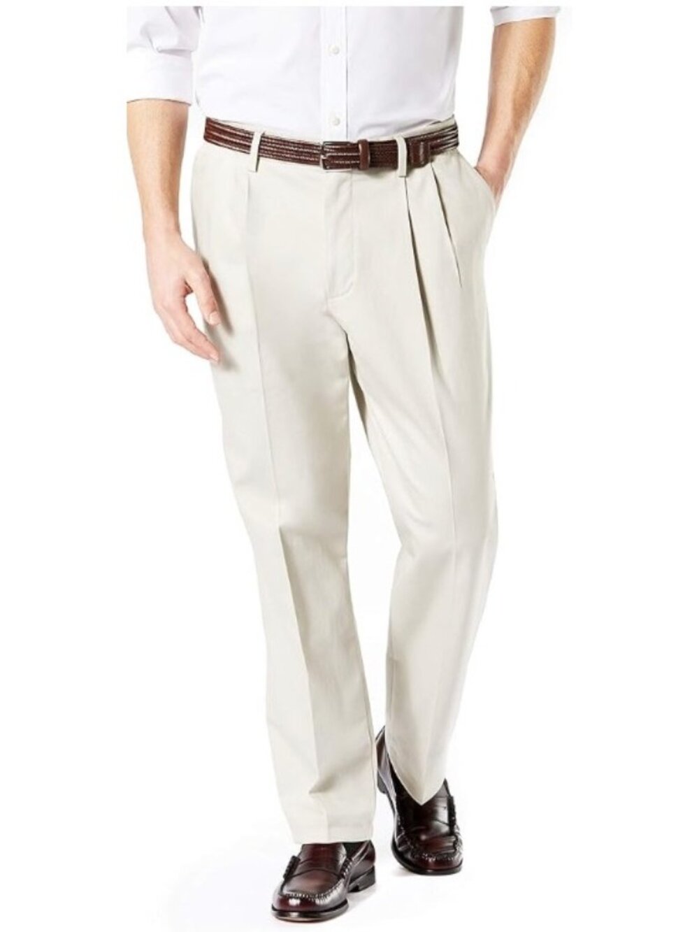 NWOT Dockers Men's Classic Fit Signature Lux Cotton Stretch Pants-Pleated 42x32